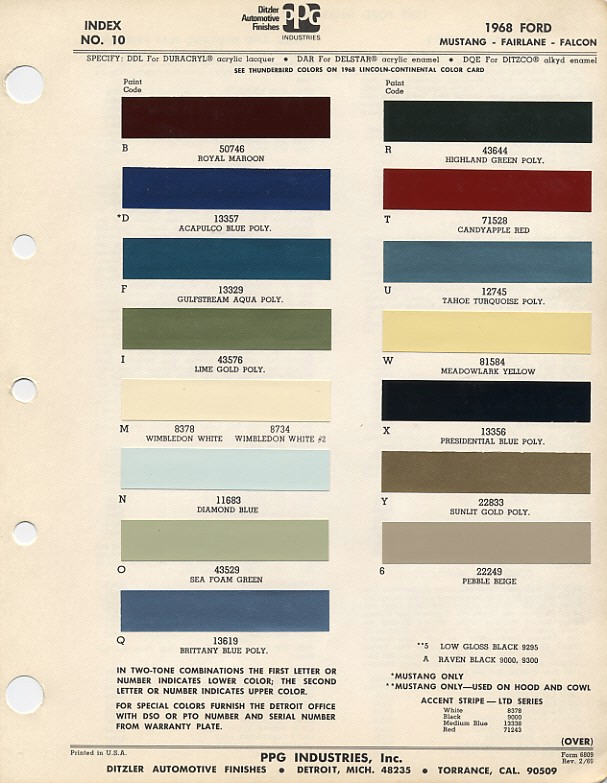 1973 Ford color chips #3